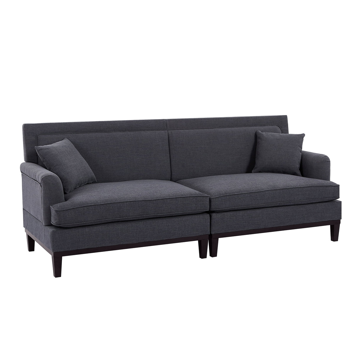 Grey Upholstered Loveseat Sofa with 2 Pillows M390834