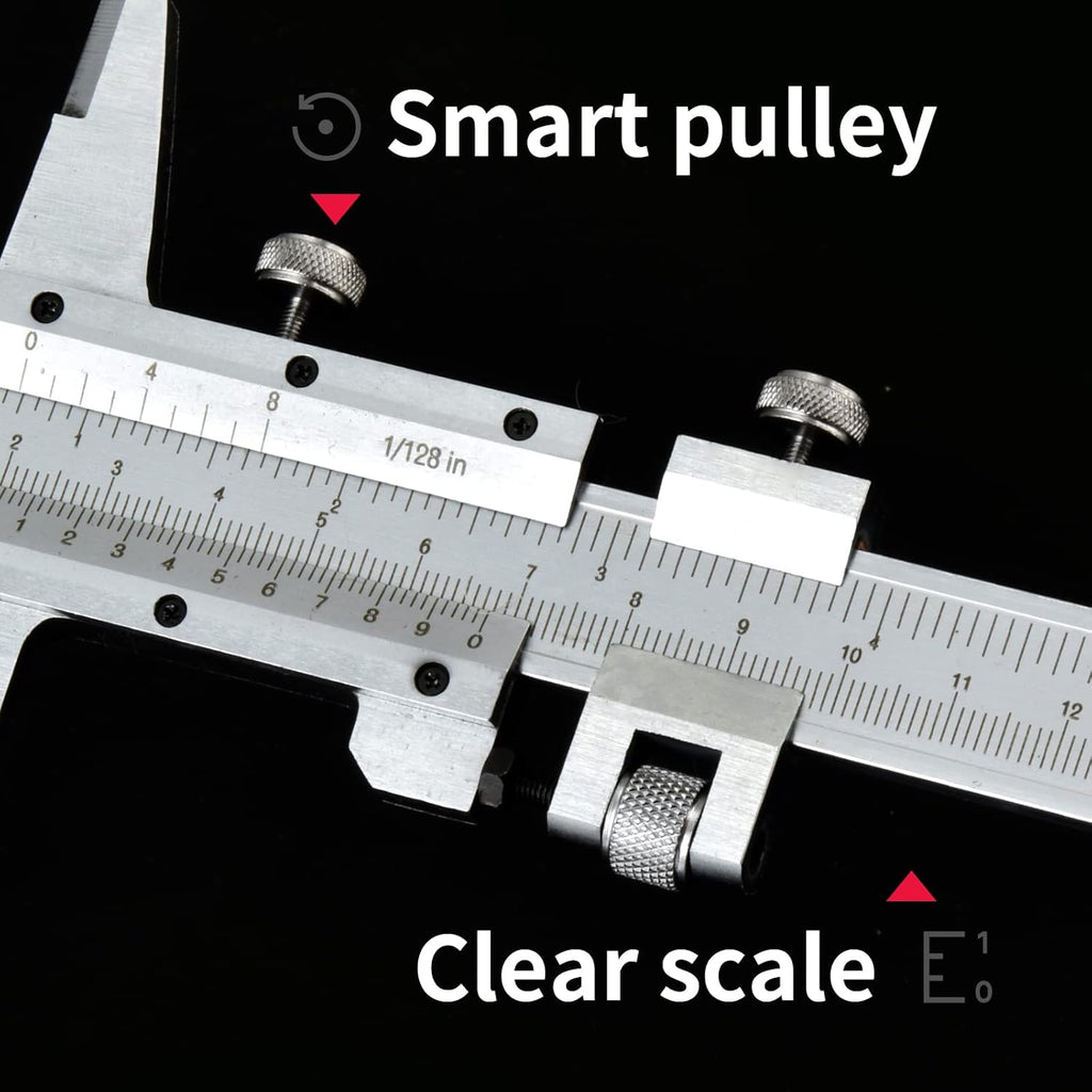 High-Precision All-Metal Vernier Caliper, Inch/Metric, 0-12"/0-300mm, Pack of 2 I6683