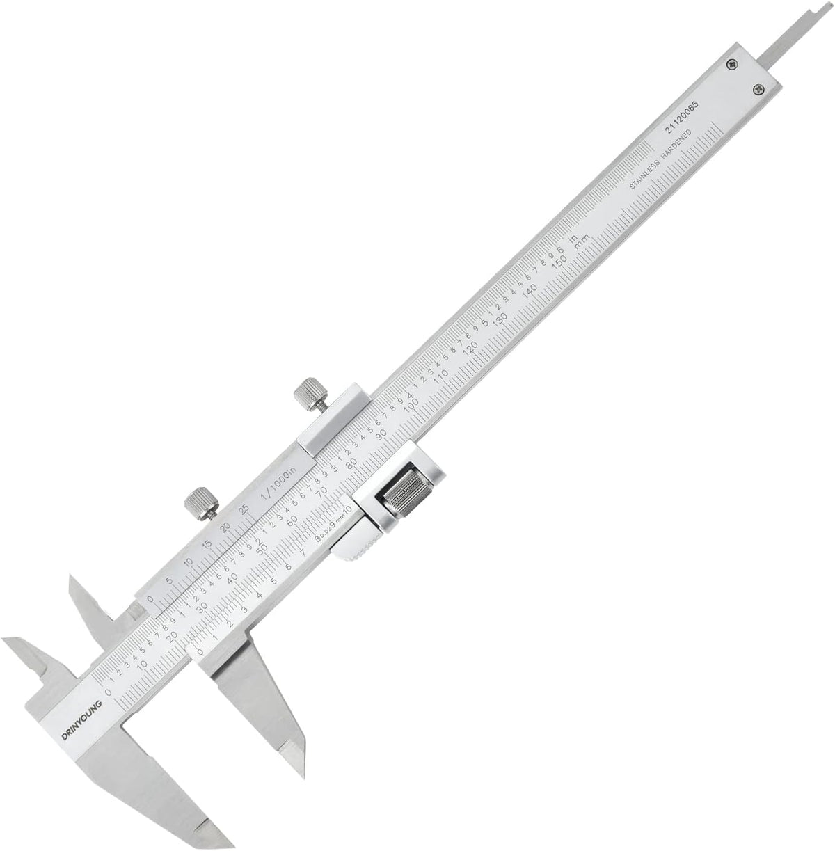 High-Precision All-Metal Vernier Caliper, Inch/Metric, 0-12"/0-300mm, Pack of 2 I6683