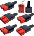50A Anderson Connector with Dust Cable Sheath Cover, Red 6 pcs E15186