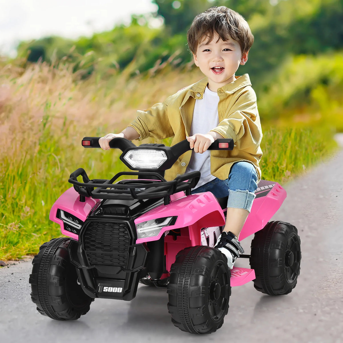 6V Kids ATV Quad Electric Ride On Car with LED Light Black P52999