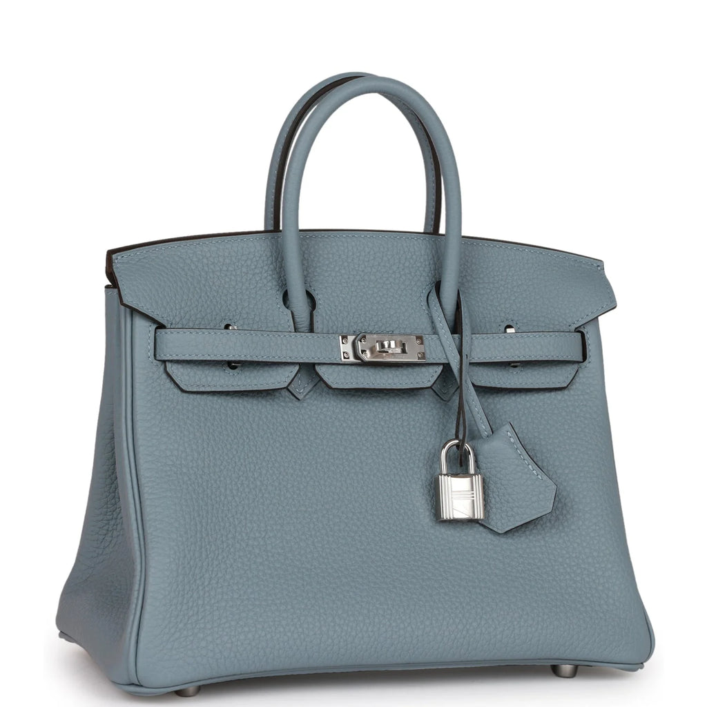 Bleu Lin Togo Palladium Hardware Handbag J100260