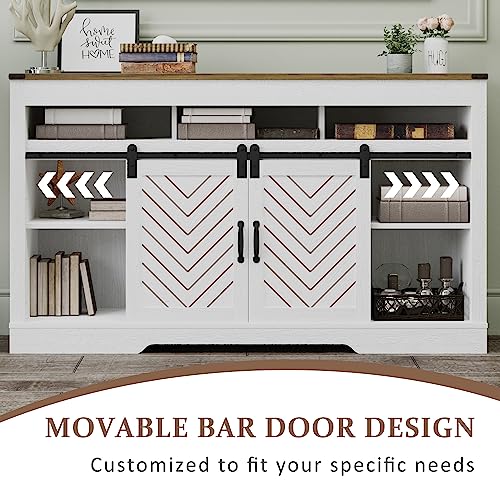 Black 34'' Tall TV Stand with Sliding Barn Doors Q7597