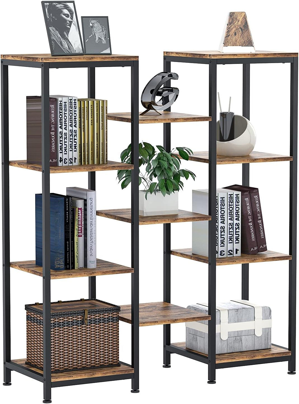 4 Tier Wood and Metal Bookshelf J521078