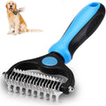 Dematting Brush Undercoat Rake for Dogs & Cats 2 Sided Grooming Tool A285