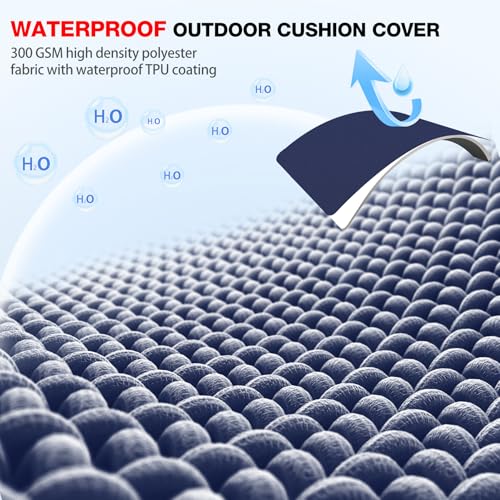 Outdoor Chair Cushions 19"x19"x2" Set of 4 Waterproof Seat Cushion with Removable Cover W264410