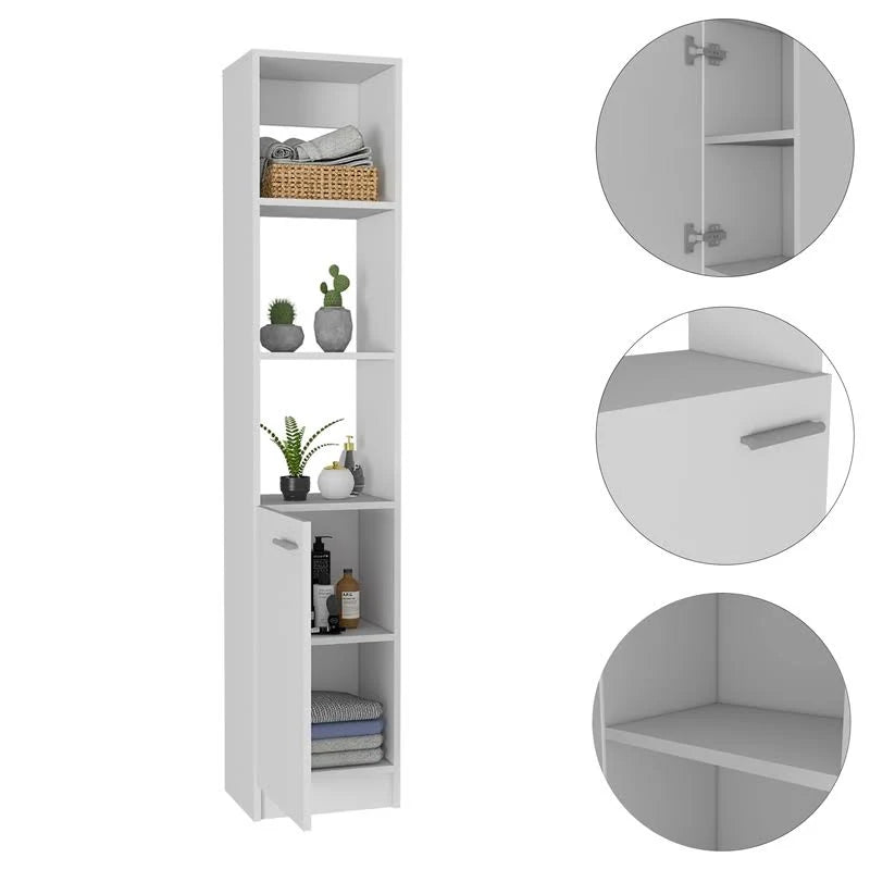 White One Door Linen Cabinet B3040