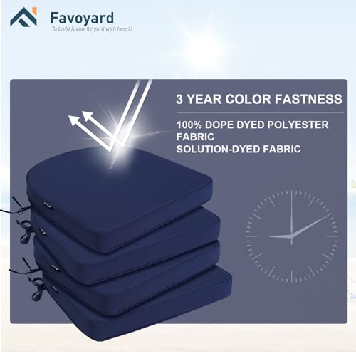 Outdoor Chair Cushions 19"x19"x2" Set of 4 Waterproof Seat Cushion with Removable Cover W264410