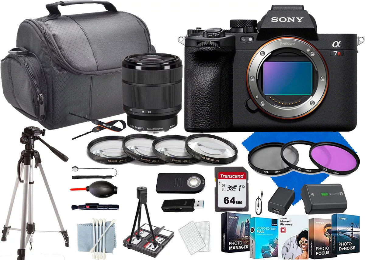 Mirrorless Camera with 28-70mm Lens, 128GB Memory Cards, Tripod Bundle Y462
