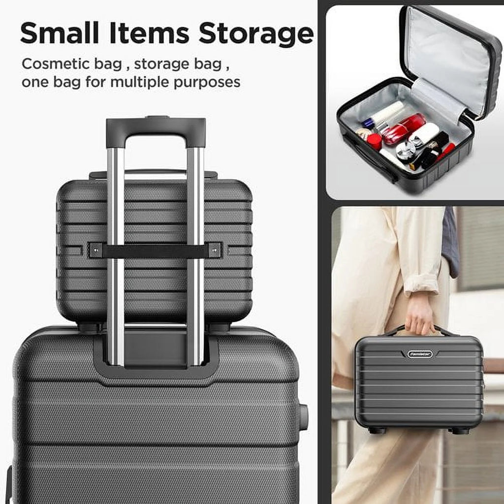 5 Piece Hardside Luggage Suitcase Set with 360° Double Spinner Wheels Integrated TSA Lock ABS Hardshell W896781