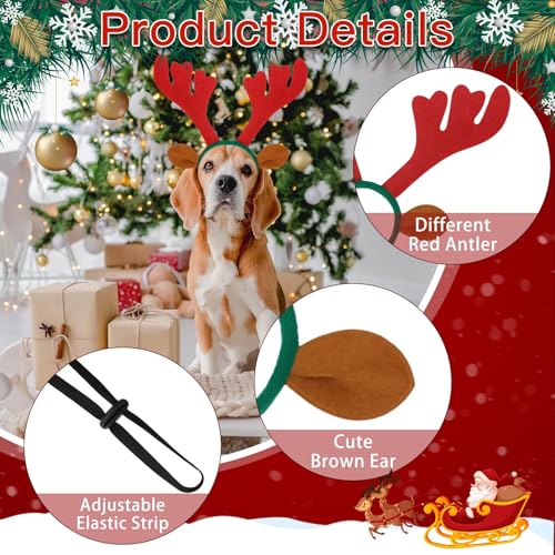 Dog Christmas Antler Headband with Santa Hat X130034