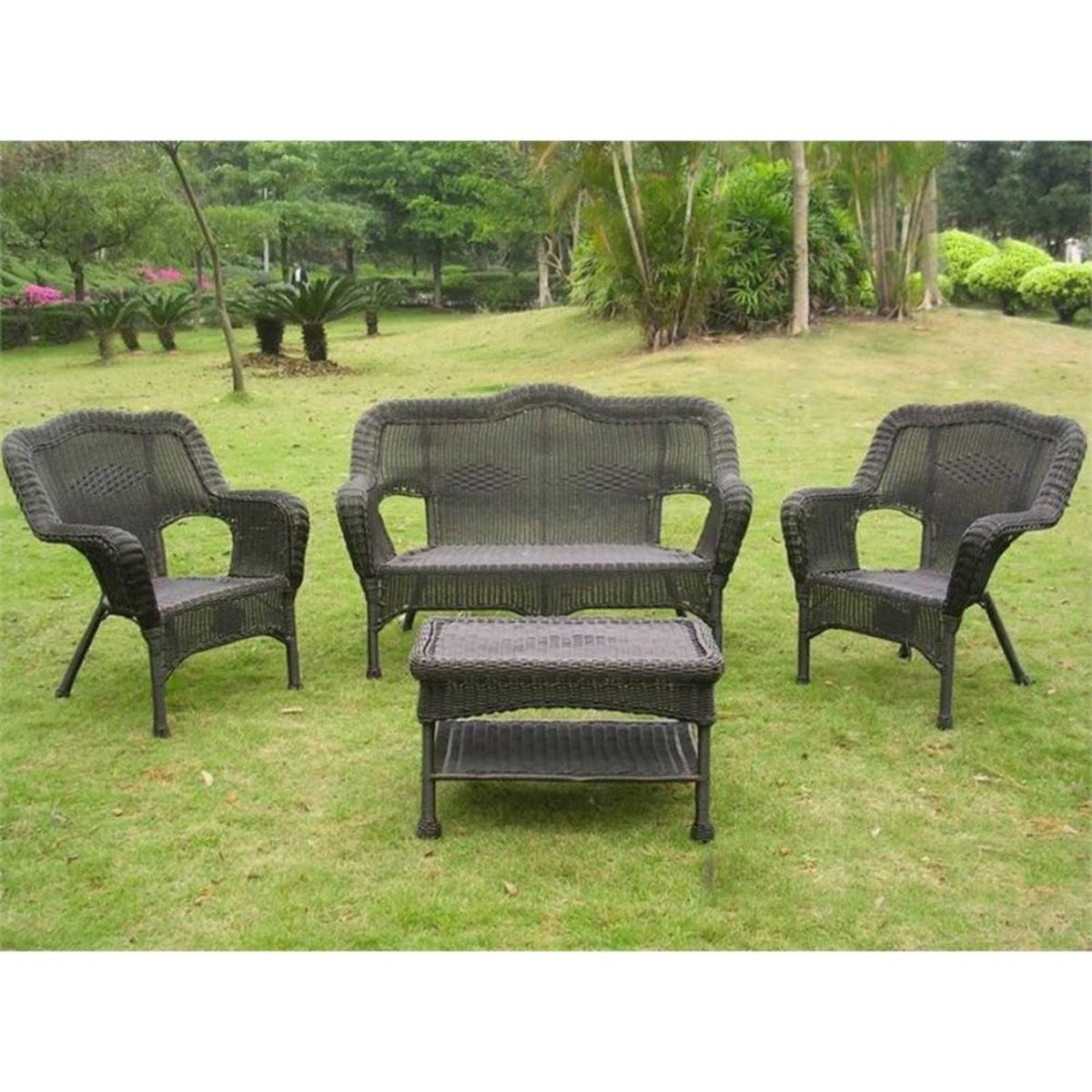 White 4 Piece Wicker Patio Sofa Set B7496