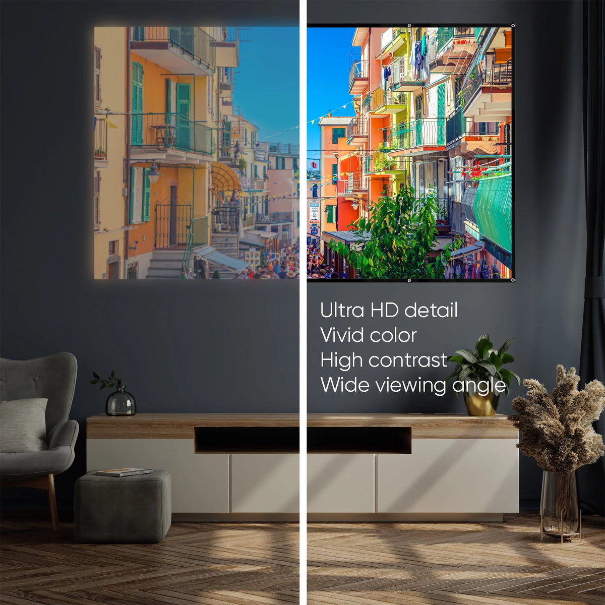 White Indoor/Outdoor Folding Projector Screen L4885