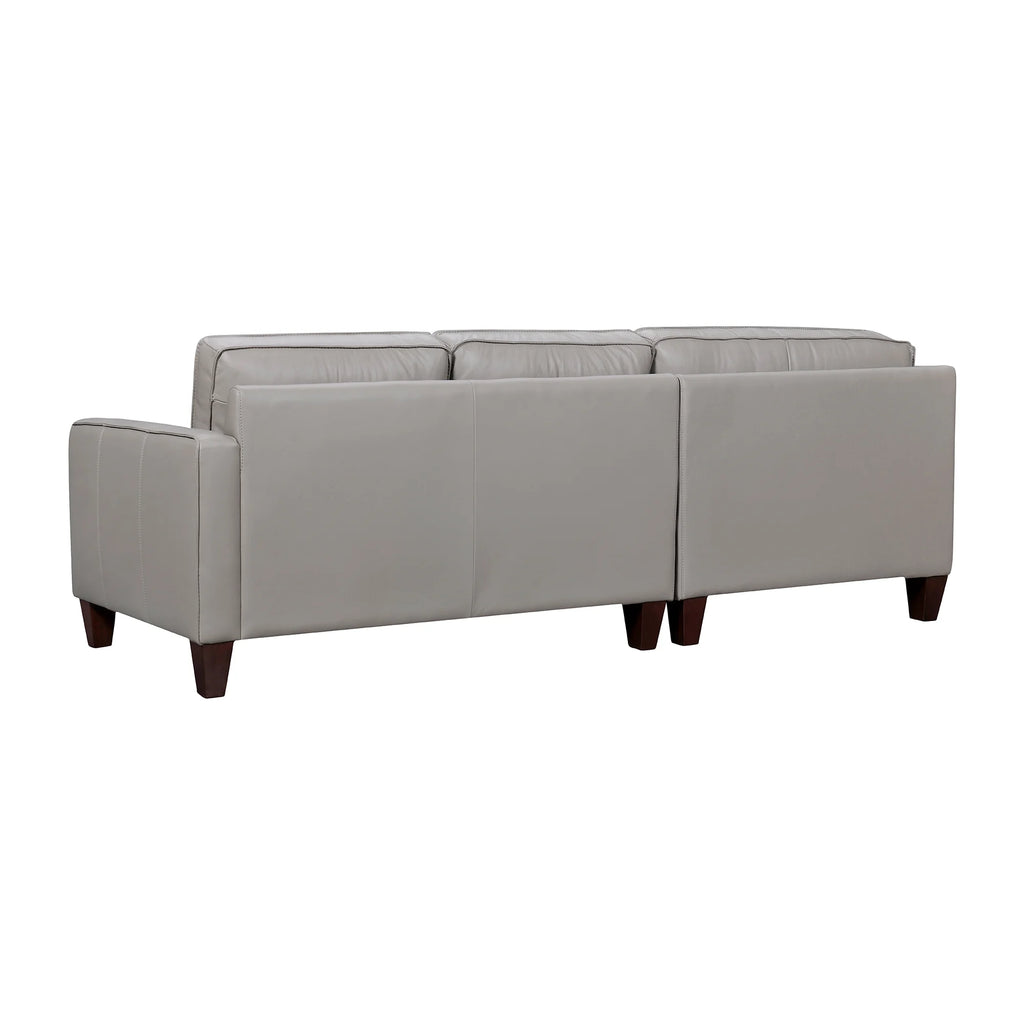 Greige Leather Sectional Sofa Y816567