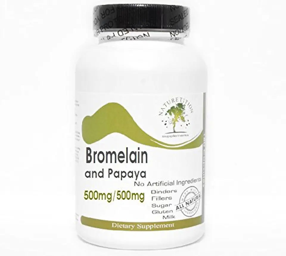 Bromelain 500mg and Papaya 500mg 180 Capsules B4789