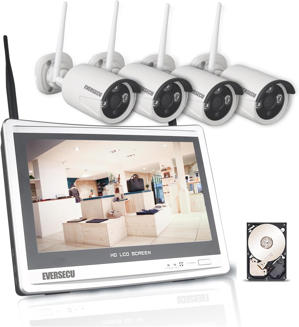 4 Channel 720P Weatherproof Security Camera System with DVR U80403