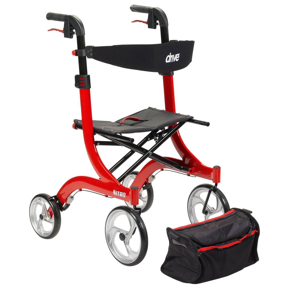 Red Rollator Rolling Walker C284