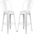 White Metal Barstool 2 Stools G105795