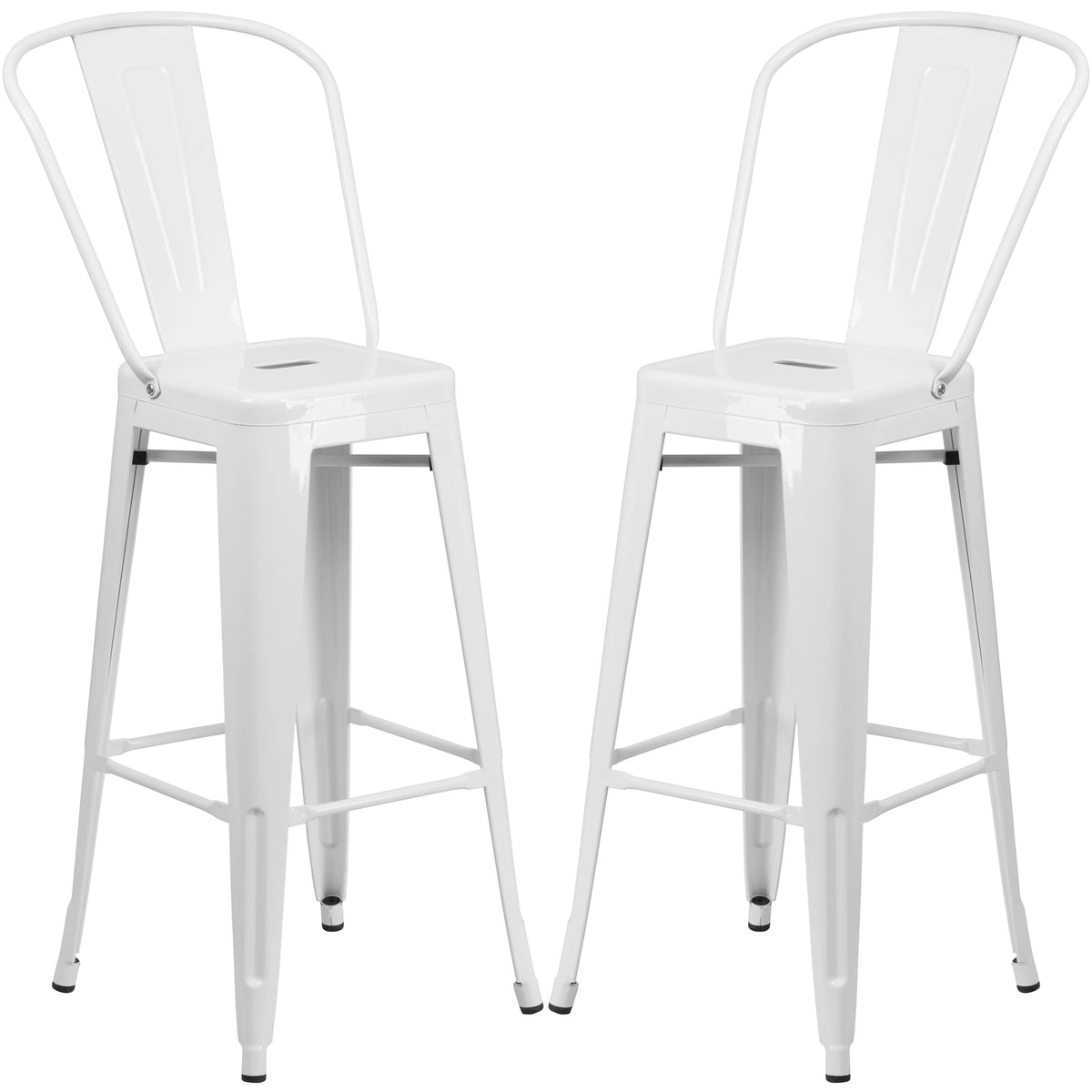 White Metal Barstool 2 Stools G105795