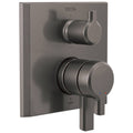 2-Handle Monitor Valve Trim with 6-Setting Diverter in Lumicoat Black Stainless Y129