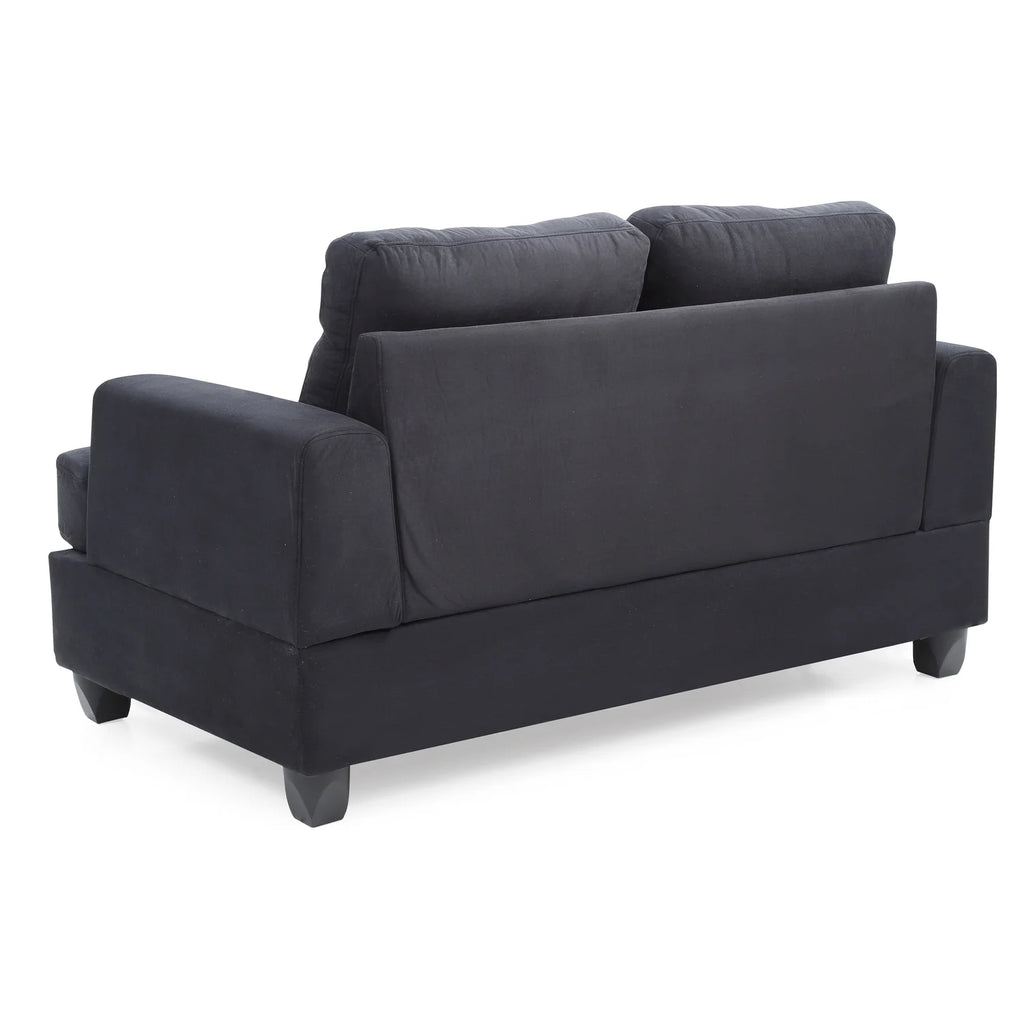 Black Microsuede Loveseat E4795