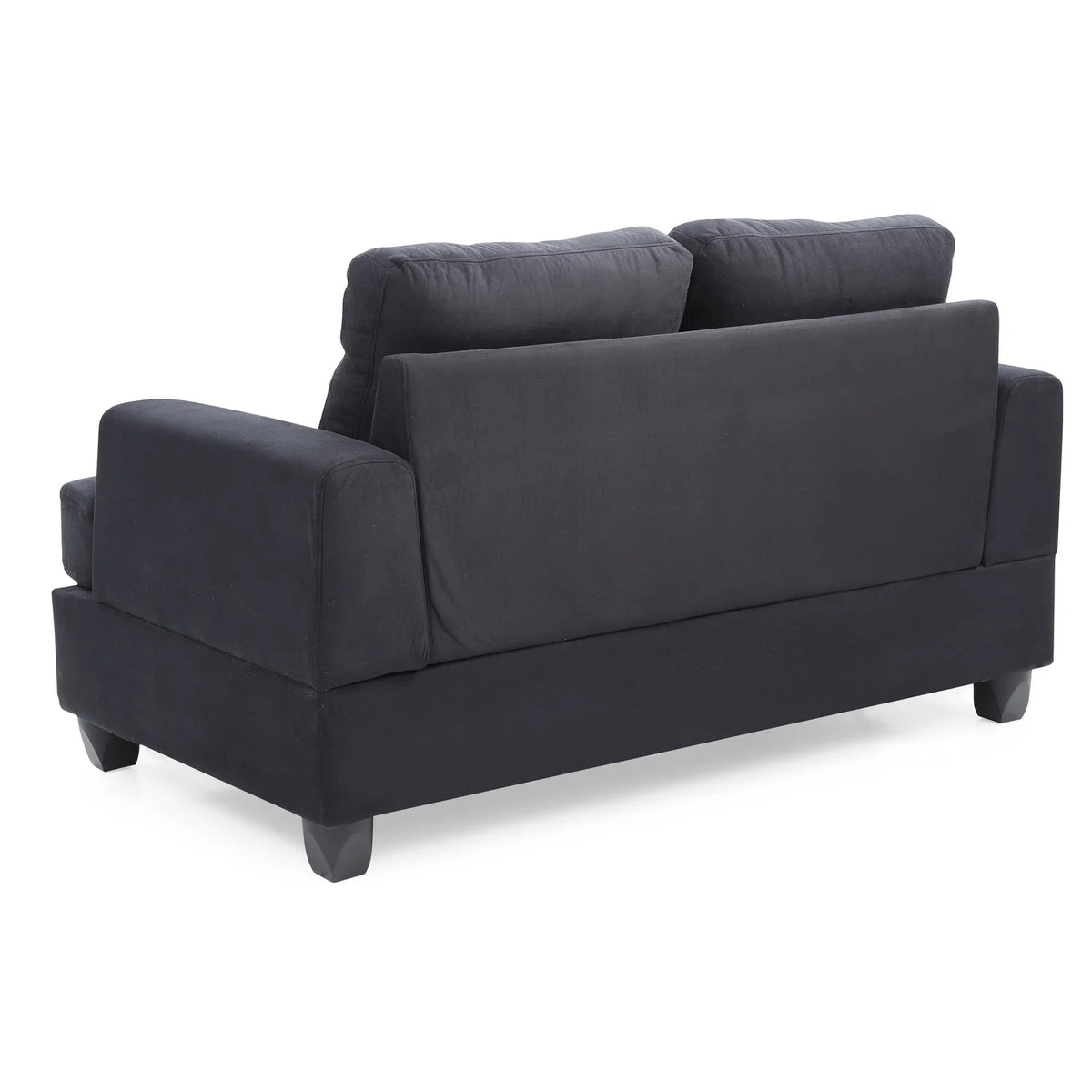 Black Microsuede Loveseat E4795