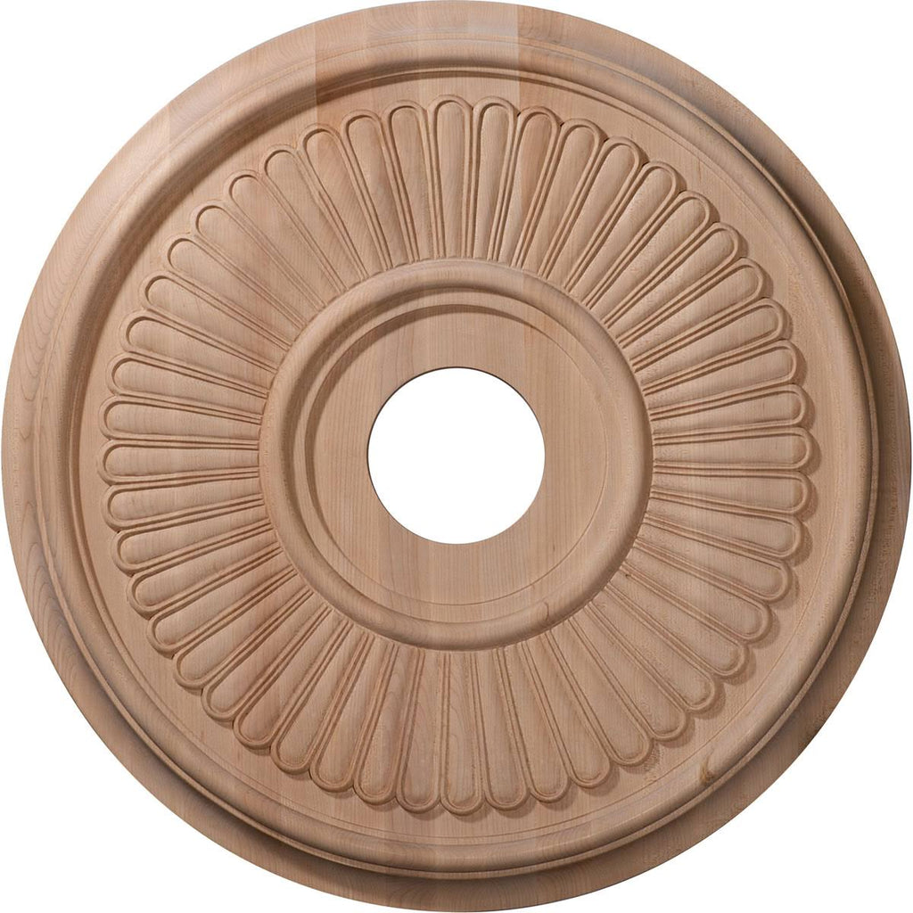 16 in. Unfinished Red Oak Carved Ceiling Medallion T4964
