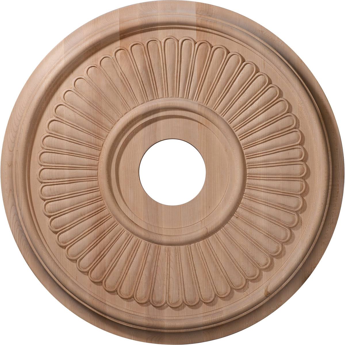 16 in. Unfinished Red Oak Carved Ceiling Medallion T4964