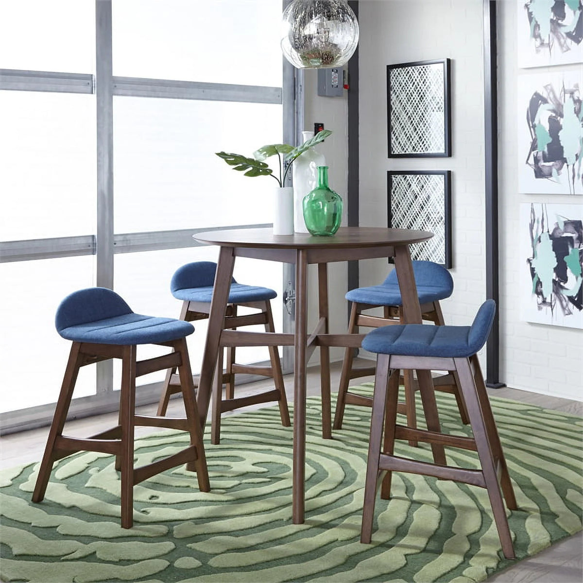 Medium Brown 5 Piece Gathering Table Set A224116