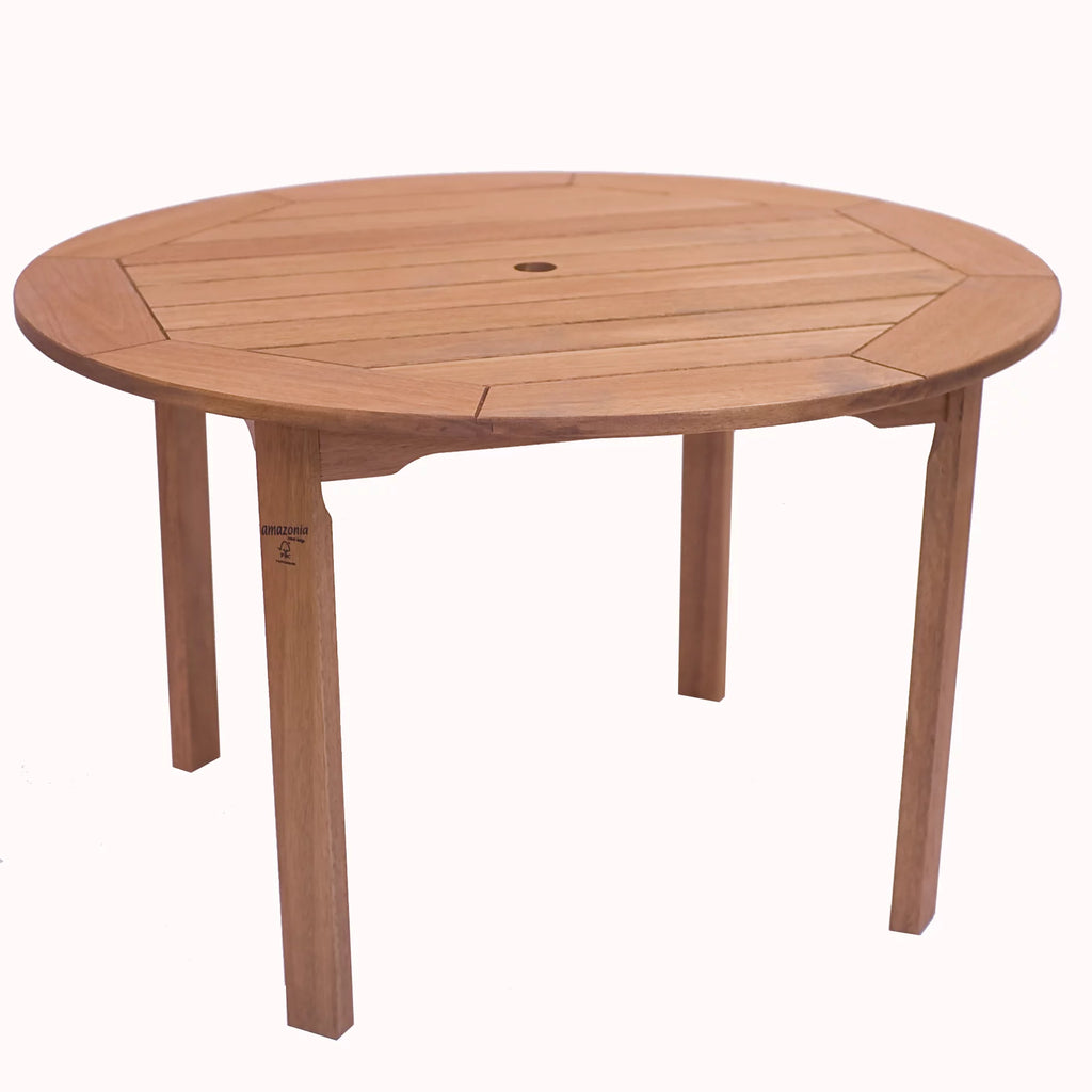 5-Piece Round Eucalyptus Wood Patio Dining Set T872697