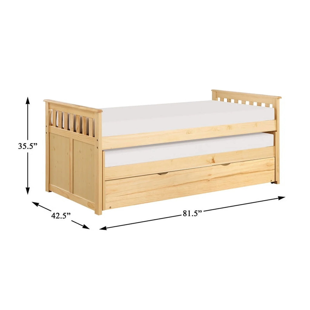 Wood Twin Bed with Twin Trundle H9874