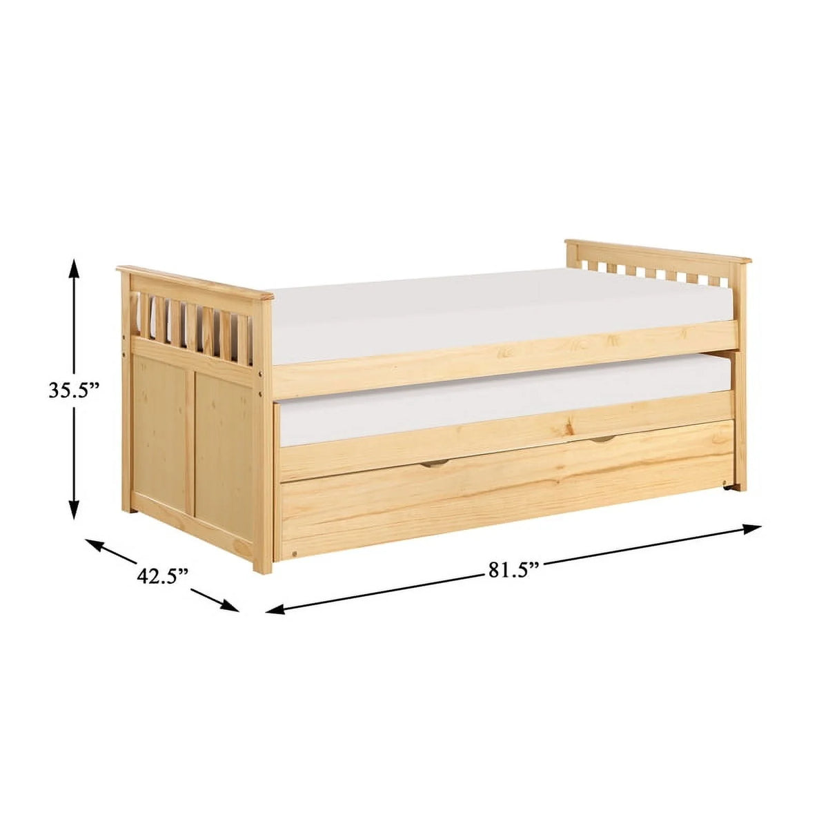 Wood Twin Bed with Twin Trundle H9874