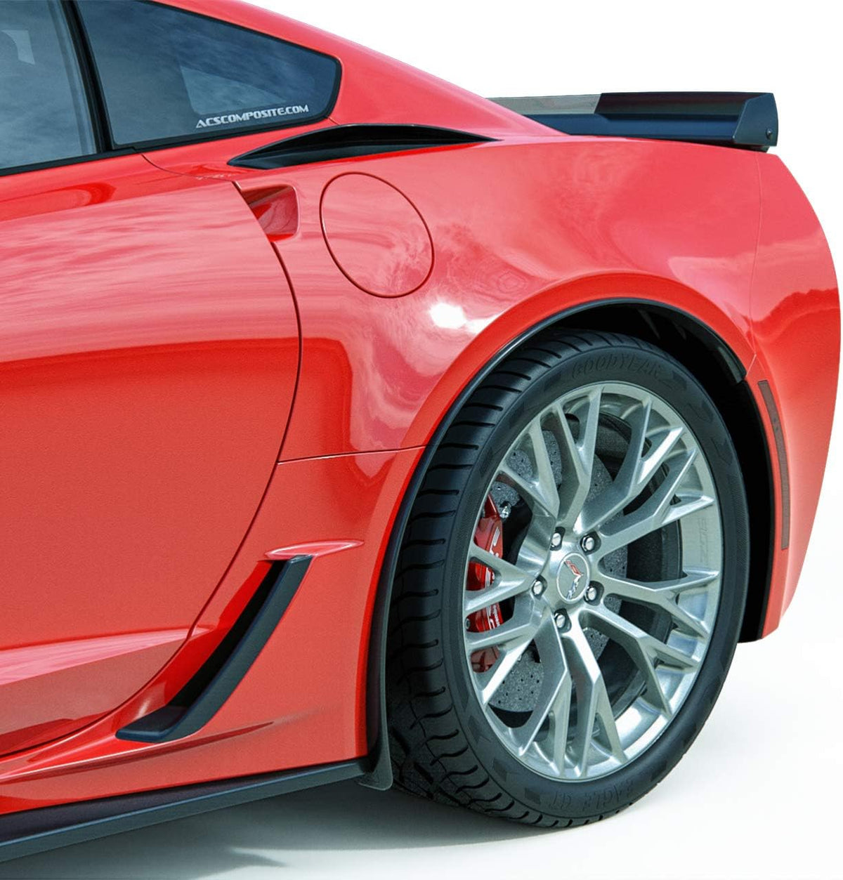 Painted Carbon Flash Black Rear Quarter Extensions Q5959