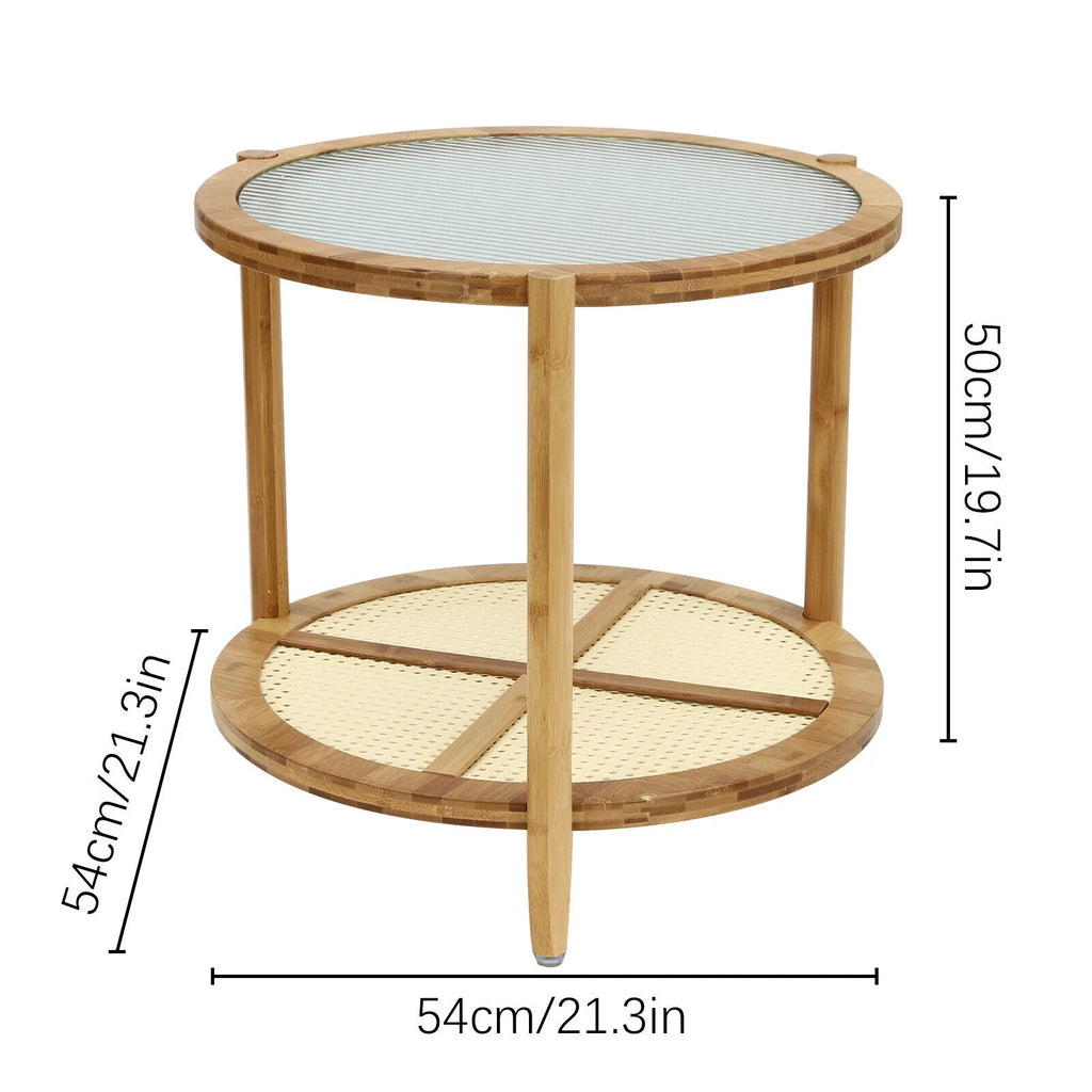 Round 2-Tier Sofa Side End Table D312