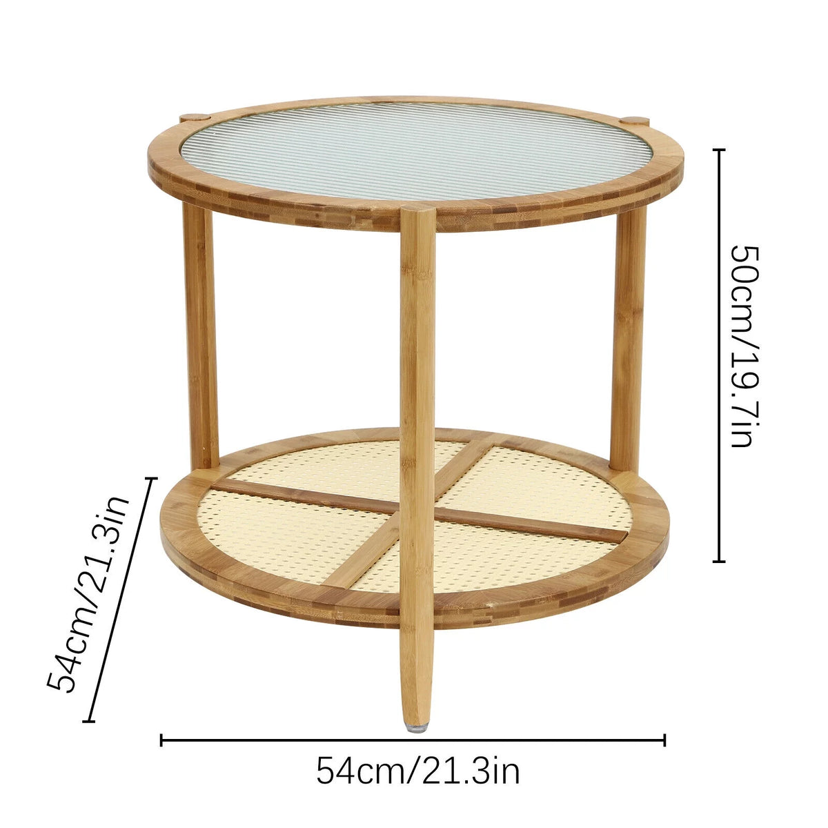 Round 2-Tier Sofa Side End Table D312