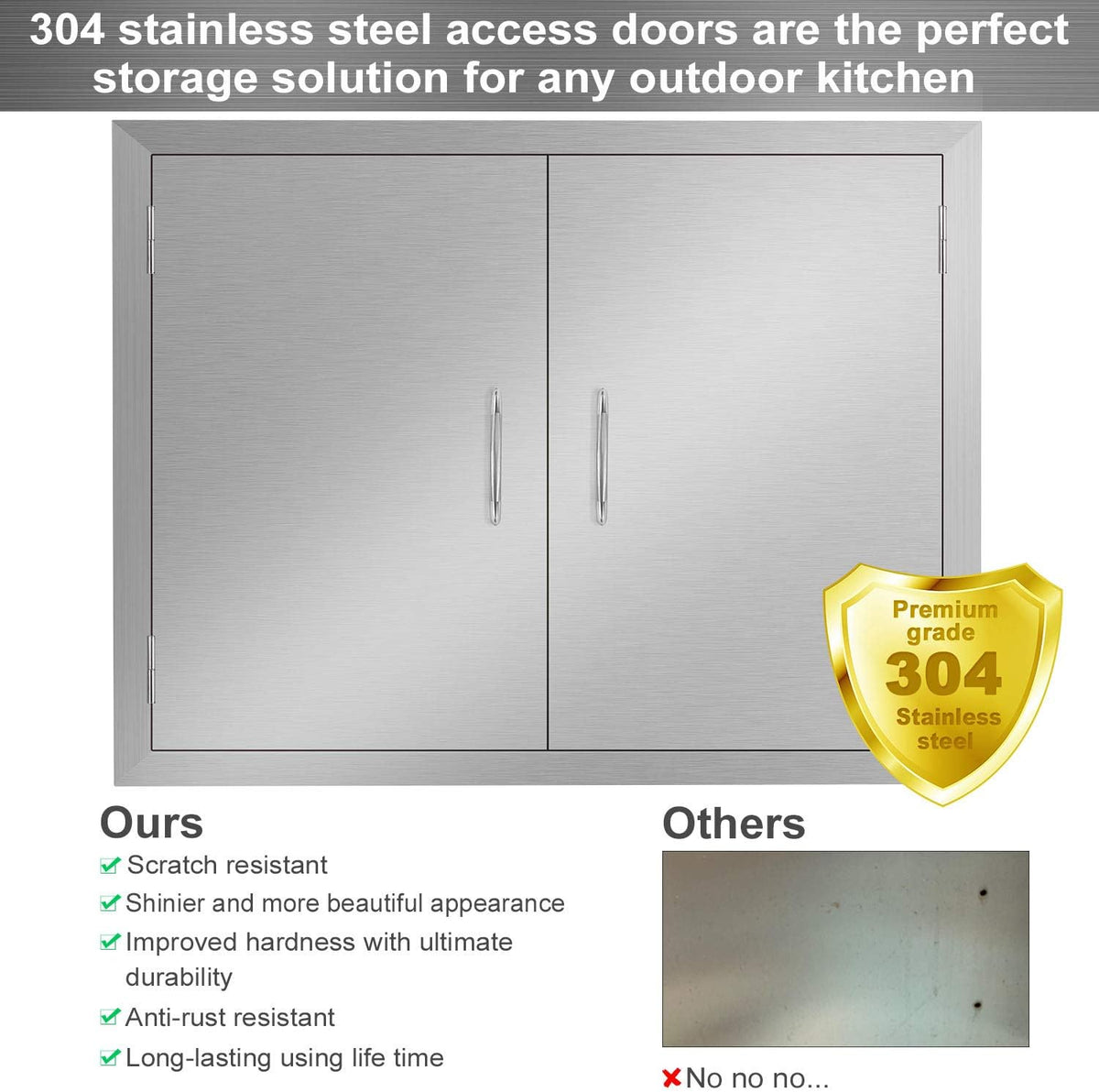 Stainless Steel Double Wall Outdoor Kitchen Doors 31W x 24H Inch C422104