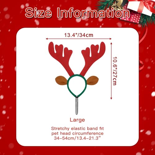 Dog Christmas Antler Headband with Santa Hat X130034