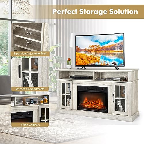 Grey Electric Fireplace TV Stand J38456