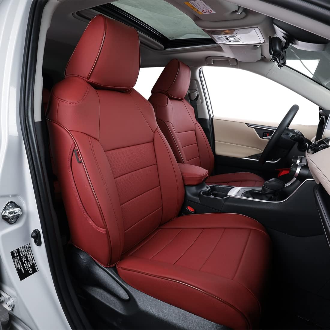 Custom Fit Full Set Car Seat Covers Leatherette Black Gray J8662