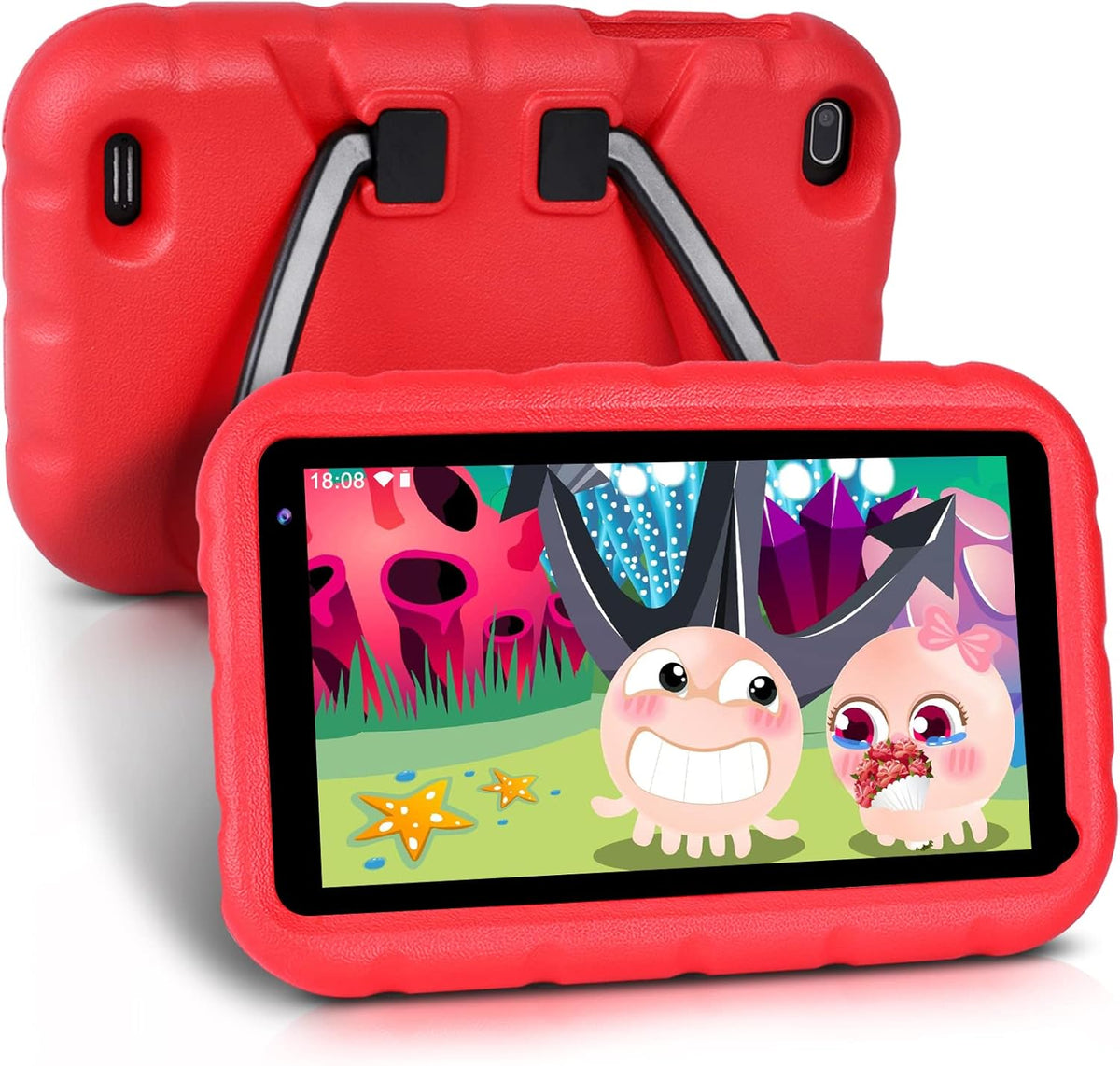 Kids Tablet 7 inch Android 11 2+32GB Quad-Core WiFi Shock Proof Case Red G35077