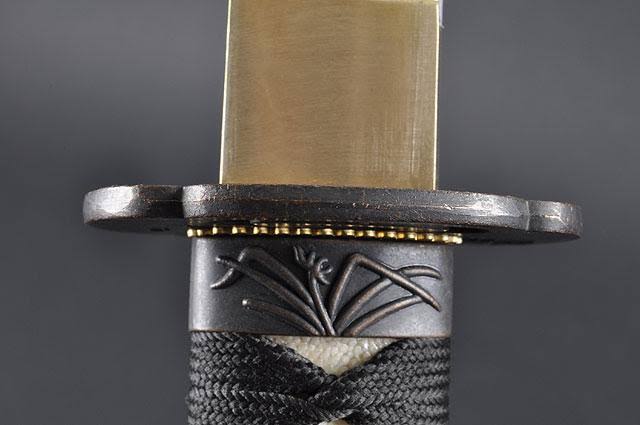 Aluminium Alloy Unsharpened Full Tang Katana with Black Scabbard W676