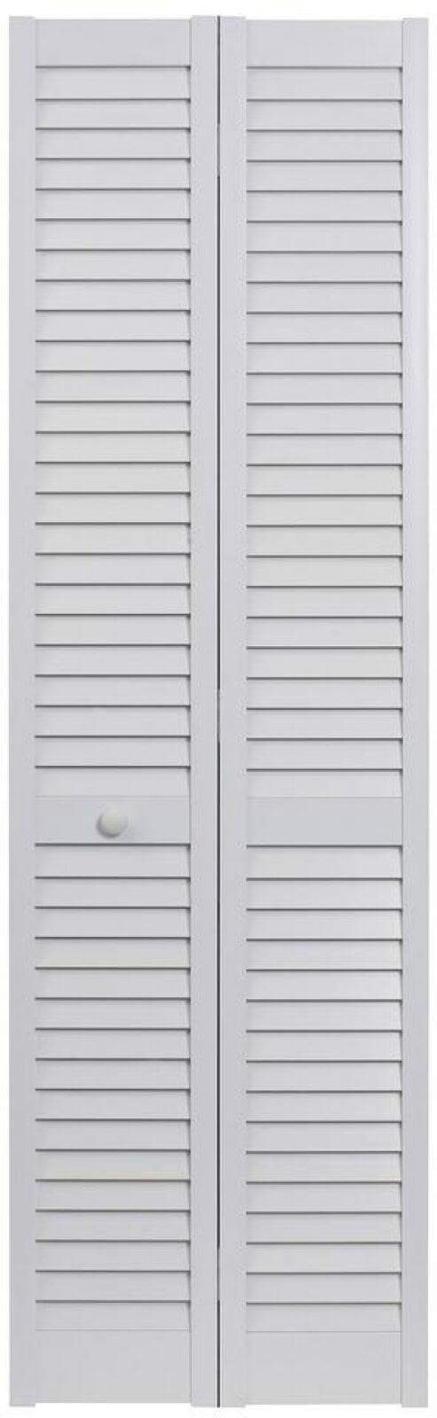 White PVC Louvered Bifold Door, 32 inch x 80 inch J650300