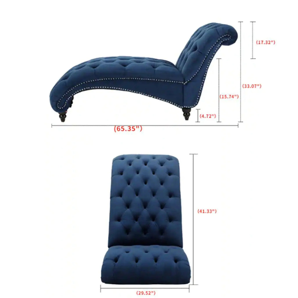 Blue Velvet Chaise Lounge E2733