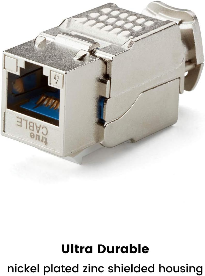 Cat6 Toolless Shielded Keystone Jack, RJ45 Female, 12 Pack W772
