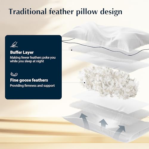 King Size 2 Pack Feather and Down Pillows J2661