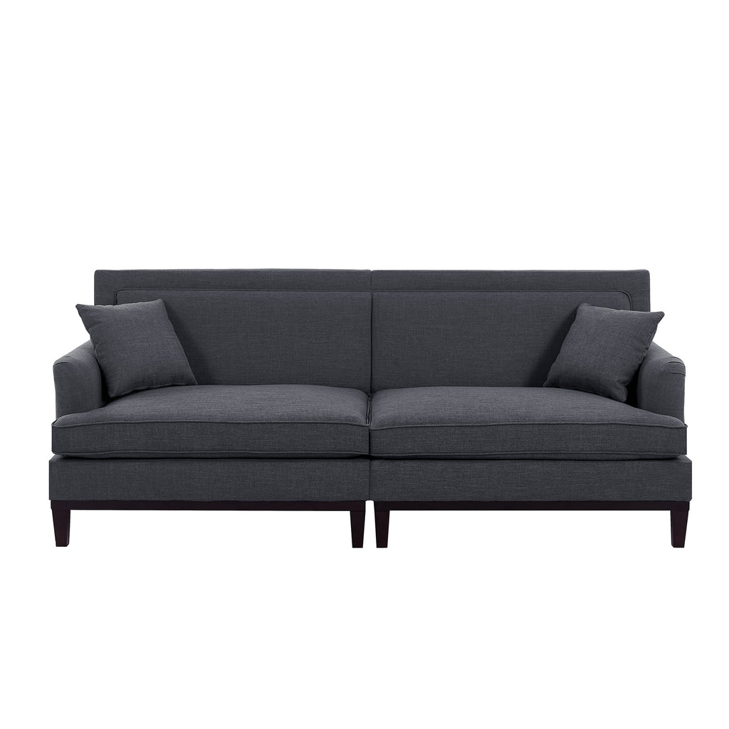 Grey Upholstered Loveseat Sofa with 2 Pillows M390834