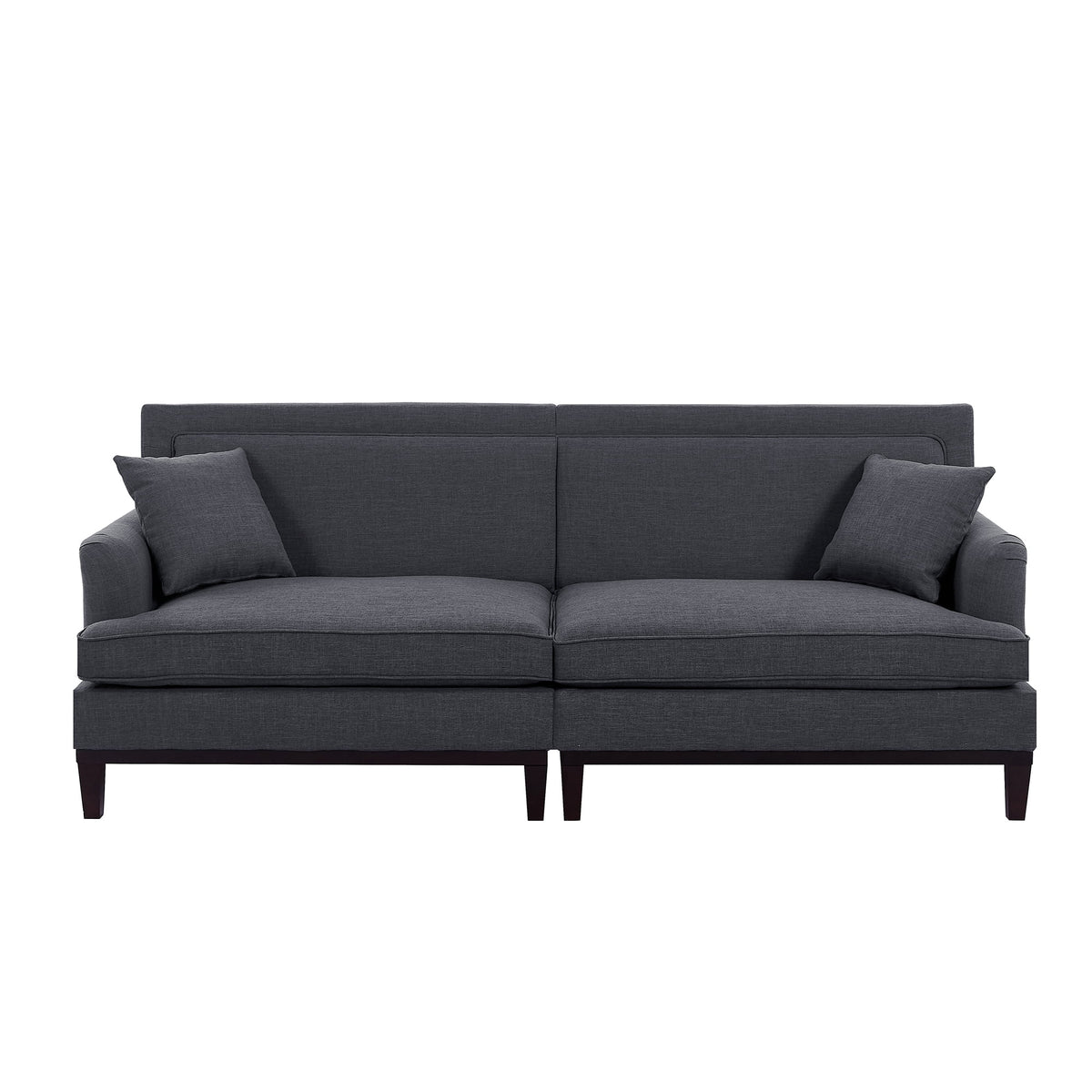 Grey Upholstered Loveseat Sofa with 2 Pillows M390834