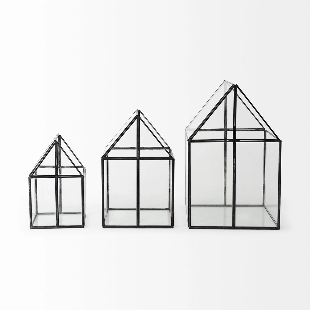 Black Glass Terrarium N1598