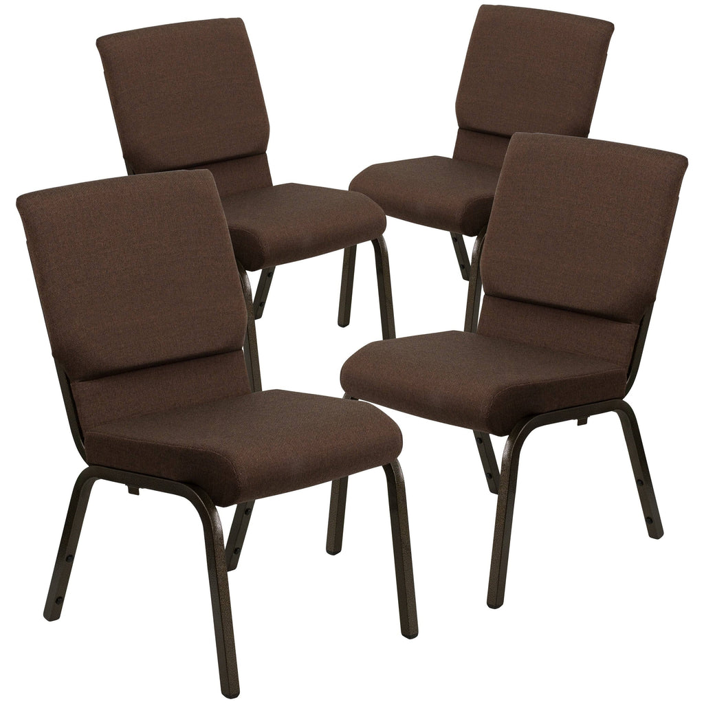 4pk 18.5 inch Navy Blue Fabric Stacking Church Chair H53598