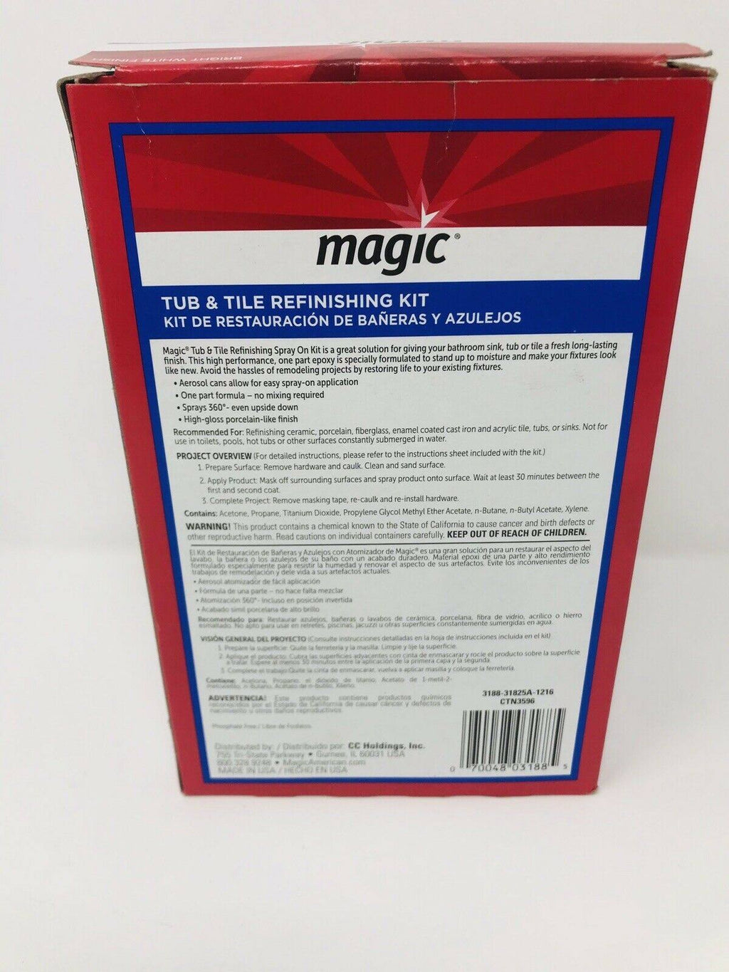 Bright White Spray on Aerosol Tub and Tile Refinishing Kit O49555